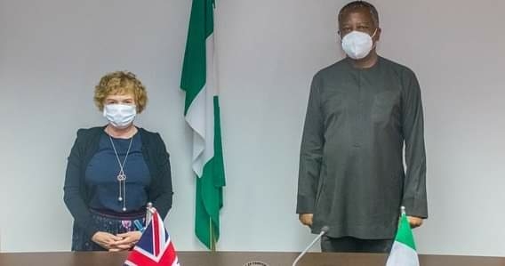 FILED PHOTO: H.E. Geoffrey Onyeama received in audience H.E. Catriona Laing, the British High Commissioner to Nigeria.