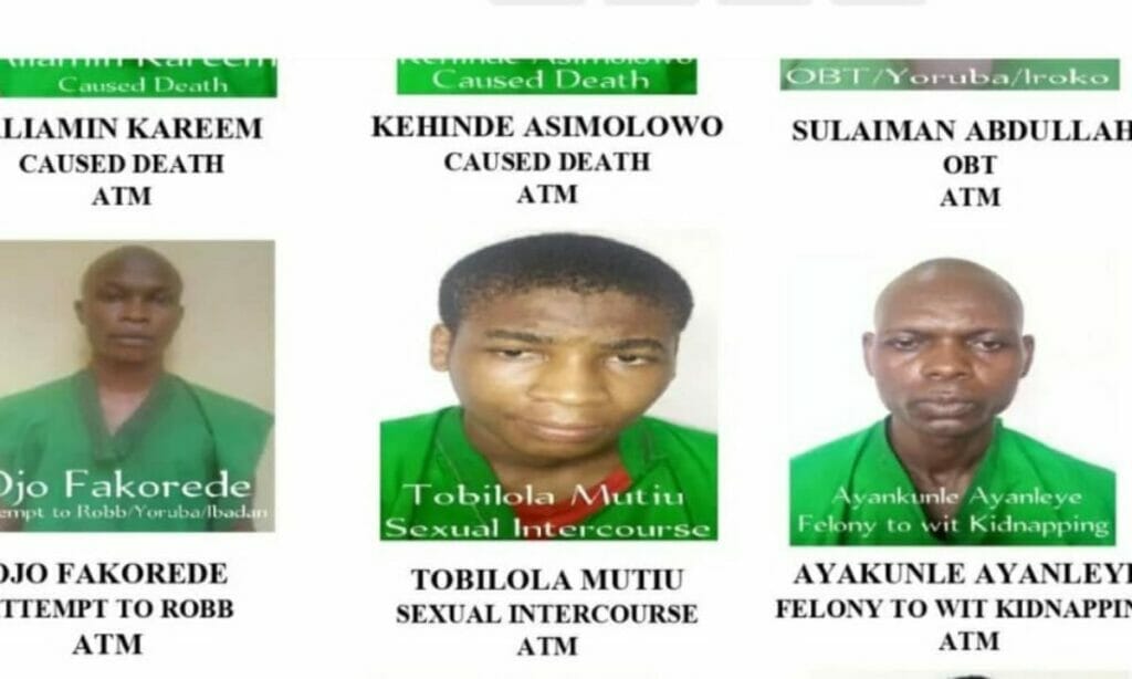 Oyo jailbreak: Nigerian Correctional Service releases names and photos of escapees