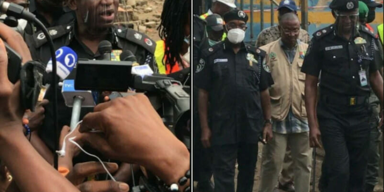 Lagos CP at the scene of Ladipo explosion