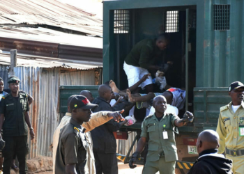 File photo - scene of a previous attack on a Nigerian Prison