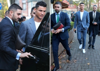 Cristiano Ronaldo and his bodyguards