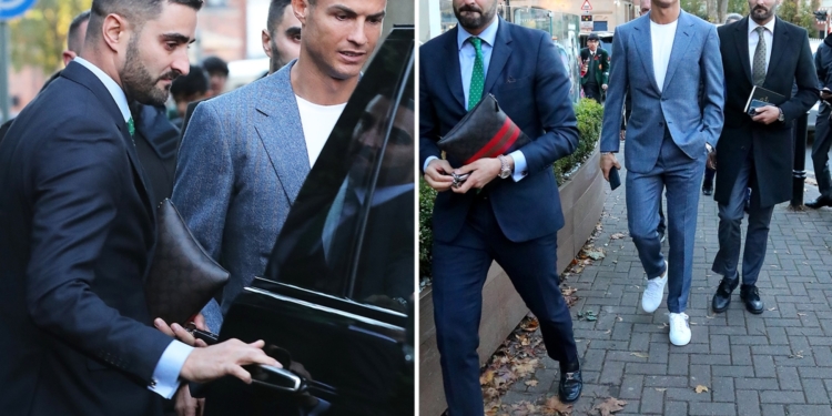 Cristiano Ronaldo and his bodyguards
