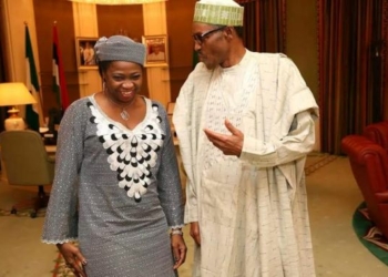 President Buhari and NiDCOM Boss, Abike Dabiri