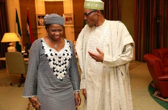 President Buhari and NiDCOM Boss, Abike Dabiri