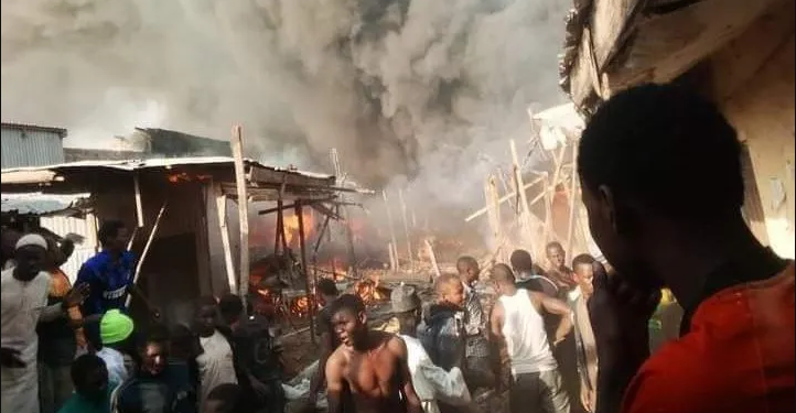 Nguru Market fire scene
