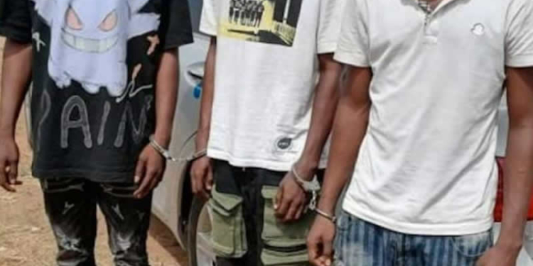 Depict - file photo of suspected yahoo boys arrested by security operatives