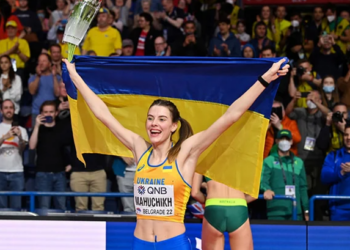 Ukraine’s Mahuchikh wins world indoor high jump gold