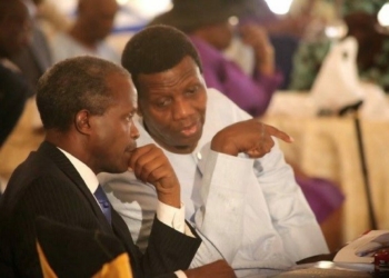 FILE: Prof Yemi Osinbajo and RCCG's GO E.A Adeboye (Image to illustrate the story)