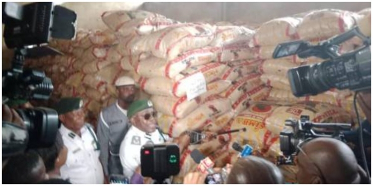 Nigerian Customs Seizes Over 1,000 Bags of Poisonous Foreign Rice in Ogun