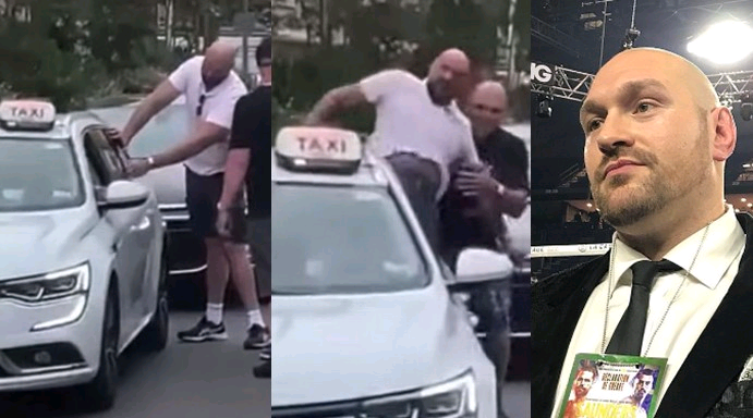 Boxing: Drunk Tyson Fury caught on camera 'misbehaving' after he was refused entry into a cab