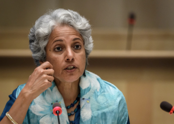 FILE PHOTO: World Health Organization (WHO) Chief Scientist Soumya Swaminathan attends a press conference organised by the Geneva Association of United Nations Correspondents (ACANU) amid the COVID-19 outbreak, caused by the novel coronavirus, at the WHO headquarters in Geneva Switzerland July 3, 2020. Fabrice Coffrini/Pool via REUTERS
