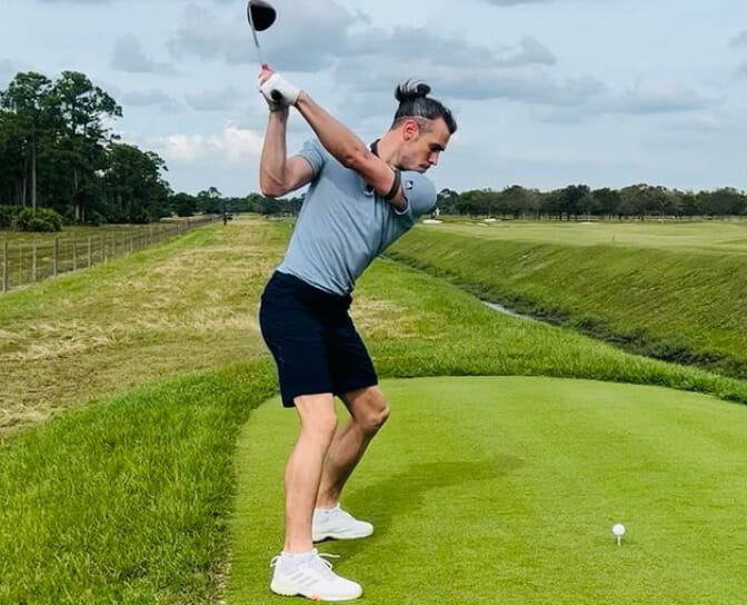 A picture of Gareth Bale playing golf as posted by the ex-footballer on Instagram on Monday.