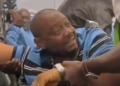 Airport security agents, evacuate , man, protest, Tinubu’s inauguration , plane