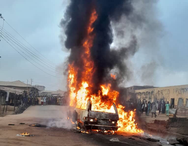 100 Containers Of Fuel Burnt