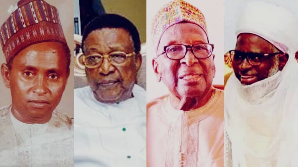 Asheik Jarma (Borno), Jim Nwobodo (Anambra), Bamanga Tukur (Gongola), Awwal Ibrahim (Niger/Suleja Emirate)