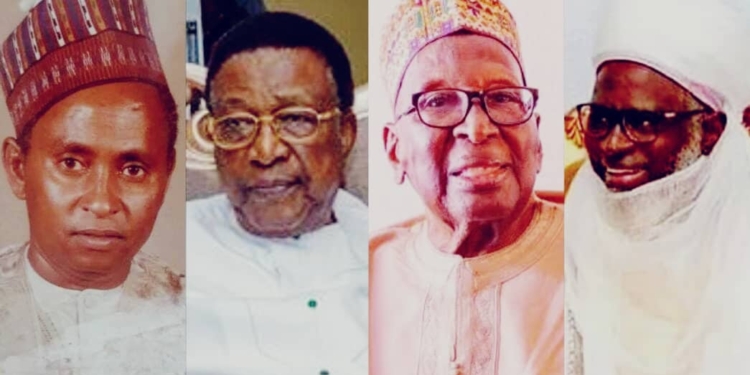 Asheik Jarma (Borno), Jim Nwobodo (Anambra), Bamanga Tukur (Gongola), Awwal Ibrahim (Niger/Suleja Emirate)