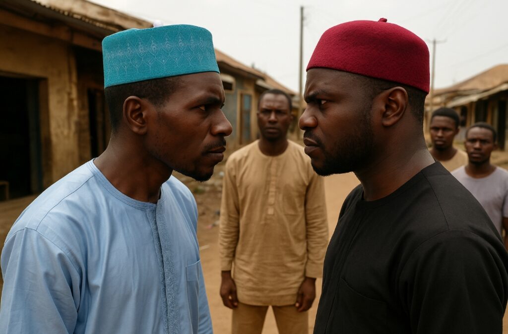 A tense standoff between two men reflects deep-rooted ethnic divisions which pose a threat to peace and development in Nigeria.