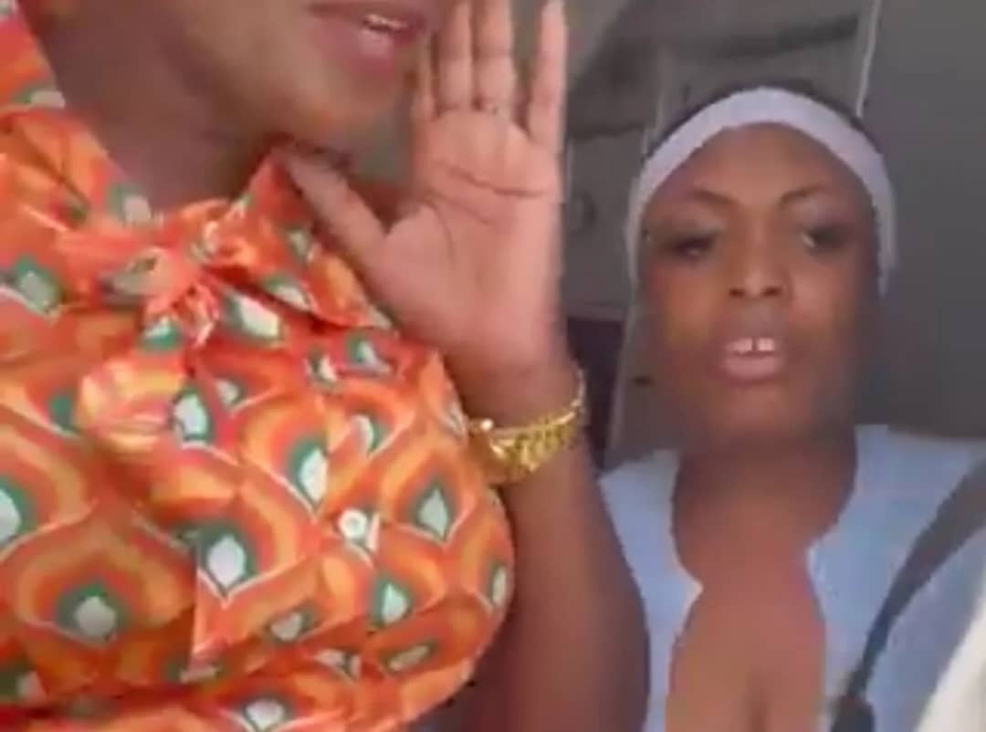 A screenshot of a video of Comfort Emmanson hitting an air hostess of Ibom Air in Lagos