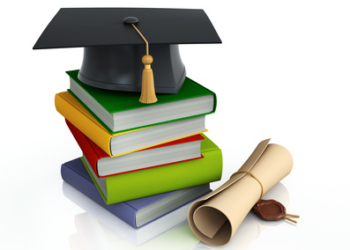 Graduation mortar on top of books