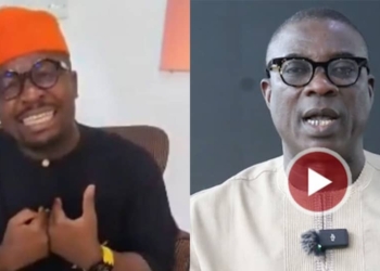 A screen grab collage showing Sujimoto’s CEO in a crying video and KWAM1 in his apology video.