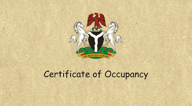 Certificate Of Occupancy 'C of O'
