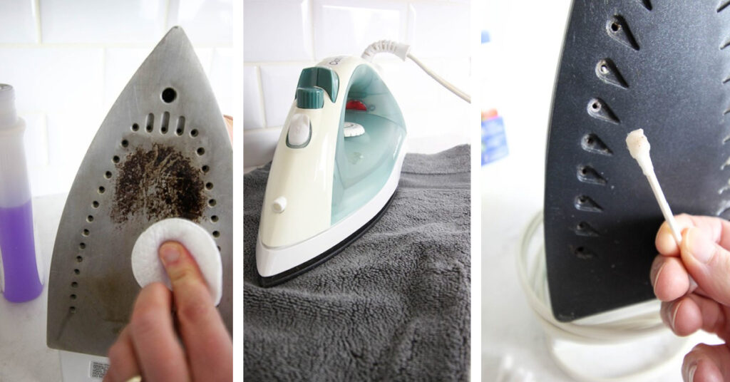 How to clean the surface of a burnt pressing iron