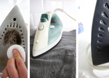 How to clean the surface of a burnt pressing iron