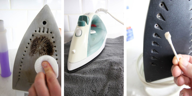 How to clean the surface of a burnt pressing iron