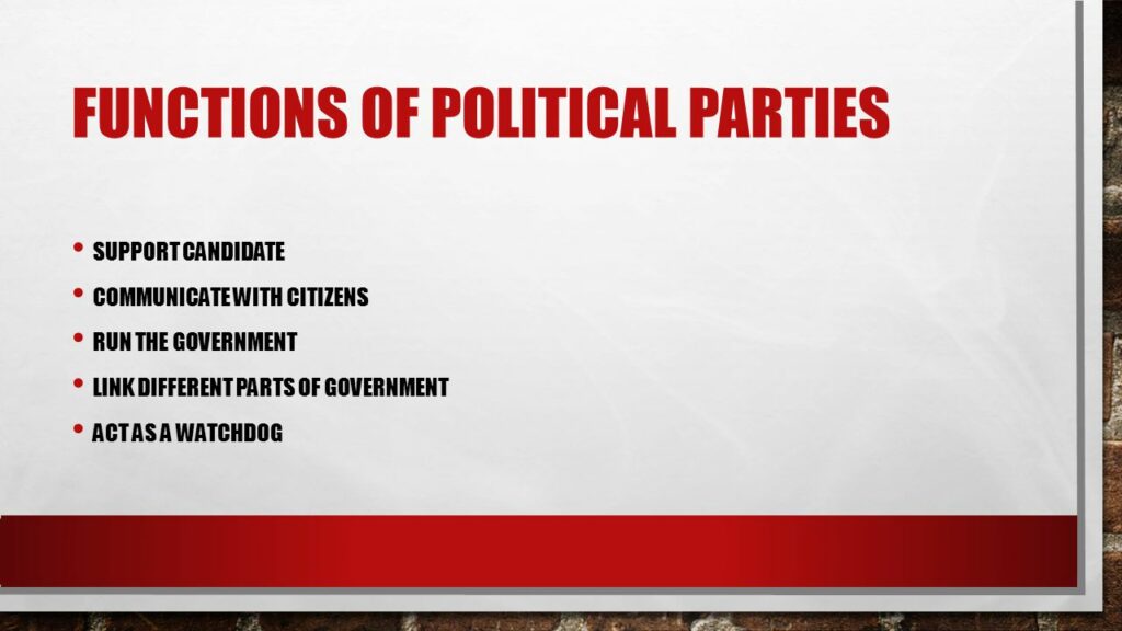 Functions of Political Parties