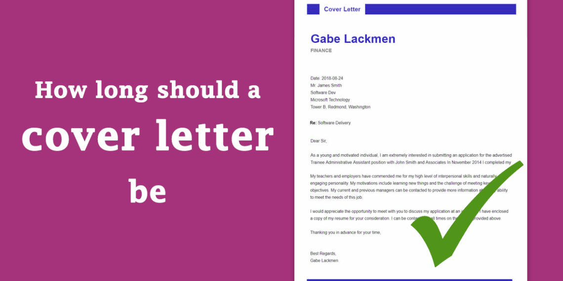 How Long Should a Cover Letter - How Long Should A Cover Letter Be 1140x570 