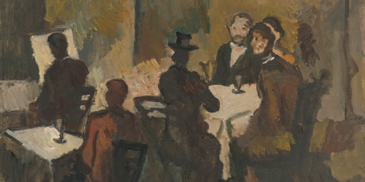 family talking at dinner table