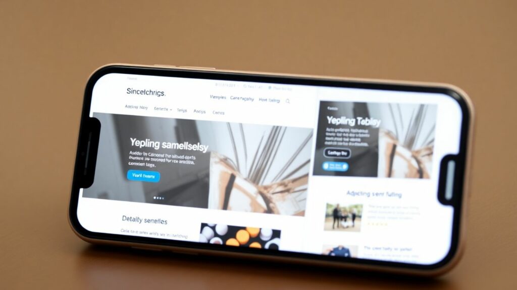 Smartphone displaying a responsive website adapting to screen size.