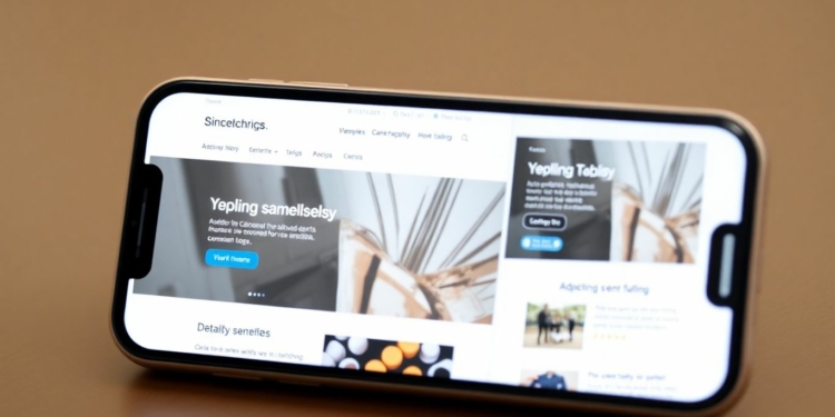 Smartphone displaying a responsive website adapting to screen size.
