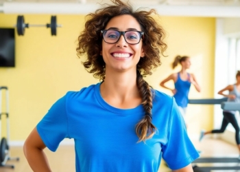 Person exercising with weights, running, and stretching.