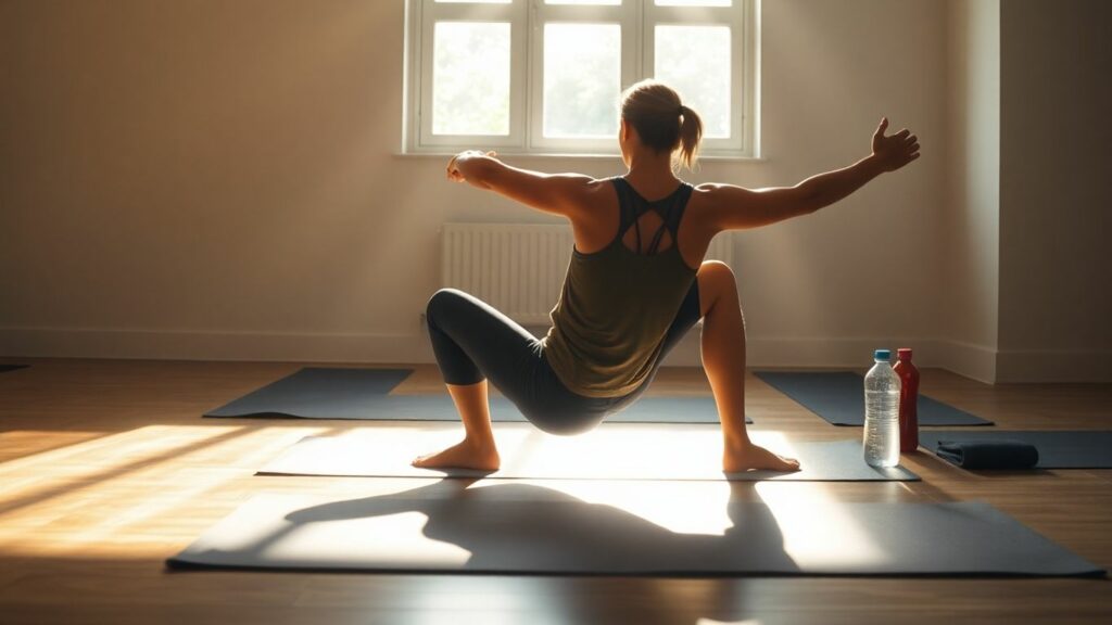 Person stretching after intense workout.
