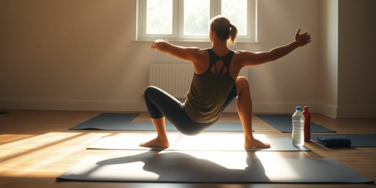 Person stretching after intense workout.