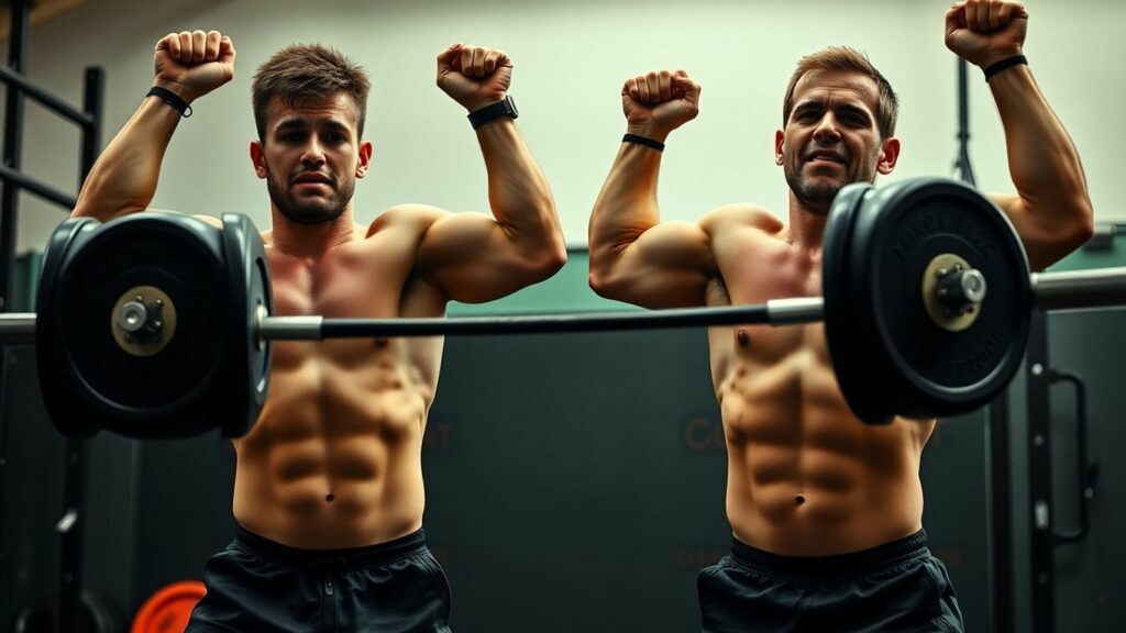 CrossFit athletes performing intense workout movements.