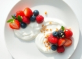 Delicious healthy dessert with fresh berries and yogurt.