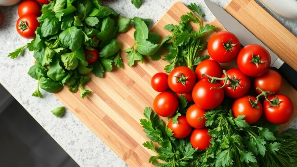 Healthy ingredients on a kitchen counter