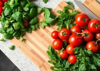 Healthy ingredients on a kitchen counter