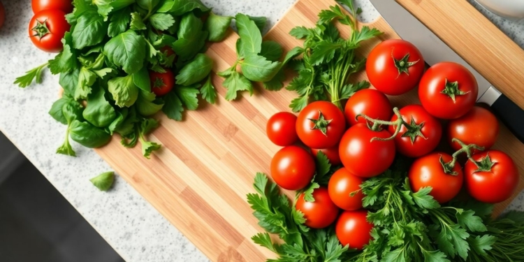 Healthy ingredients on a kitchen counter