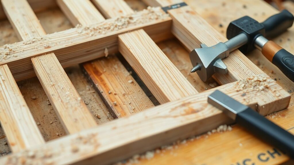 DIY beehive frame assembly with scrap wood