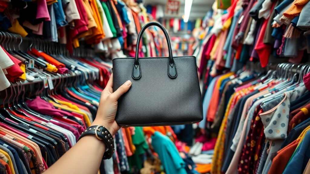 shopping at thrift store