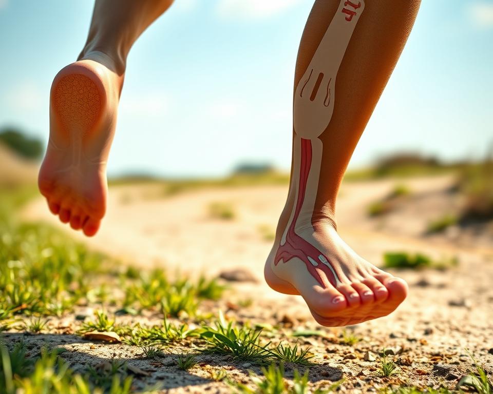 A dynamic biomechanical illustration of barefoot running