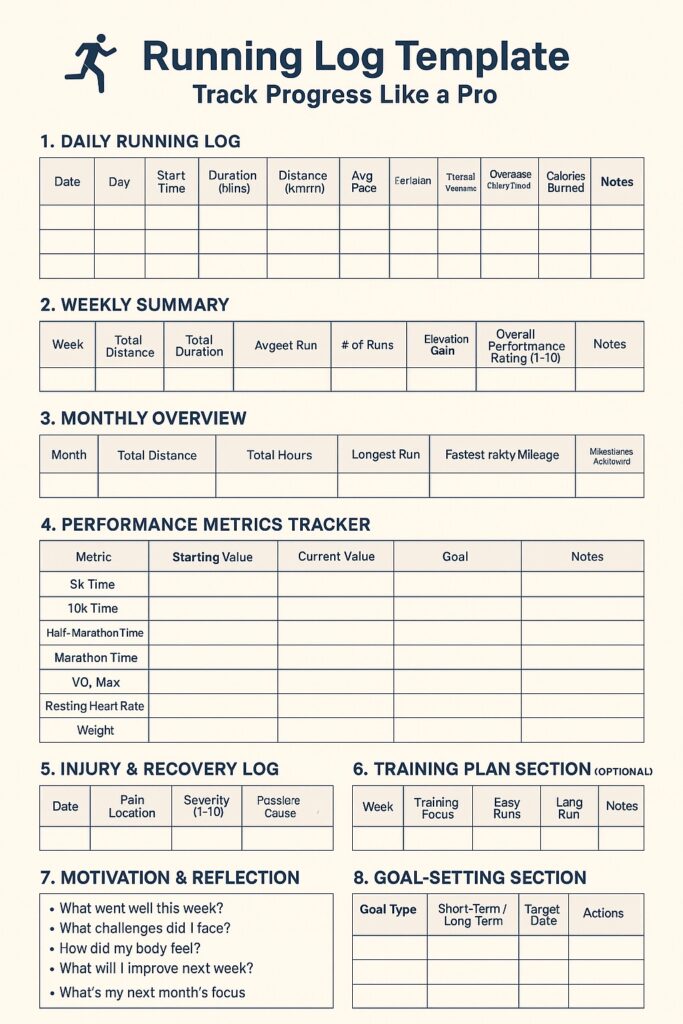 running log templates
