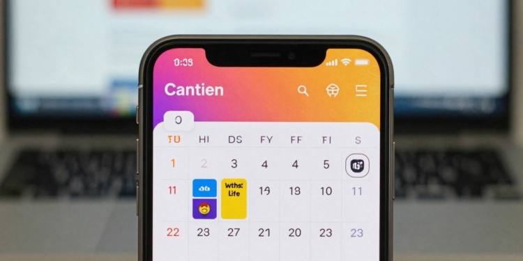 Content calendar on a smartphone screen