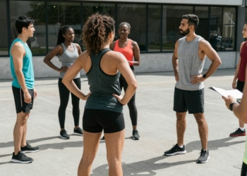 People practicing safe habits and discussing health openly.