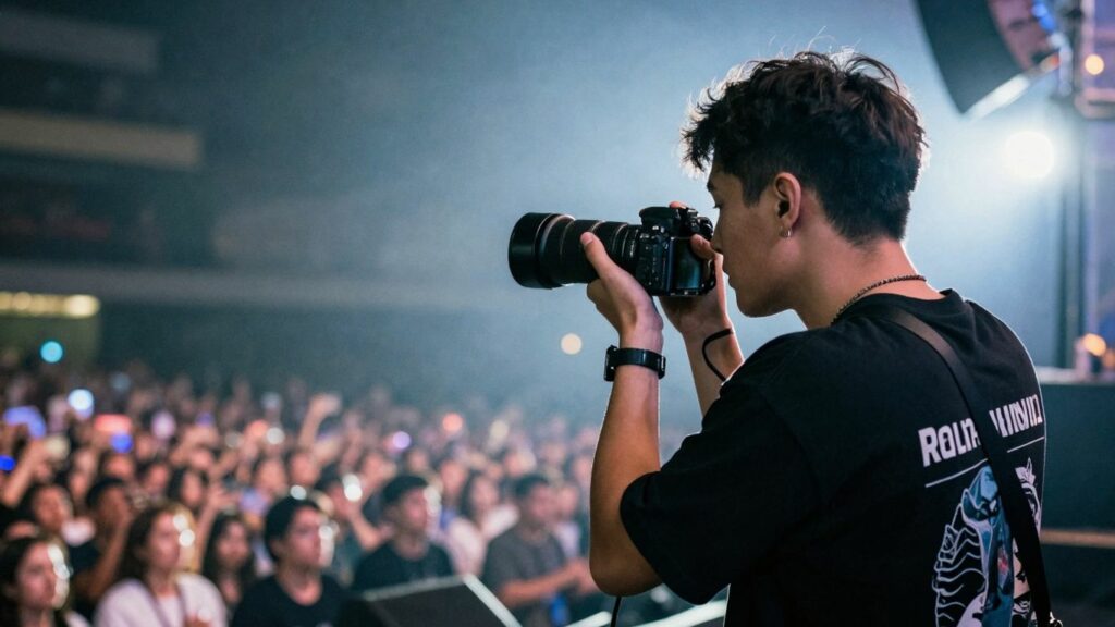 Concert photography in low light without flash.