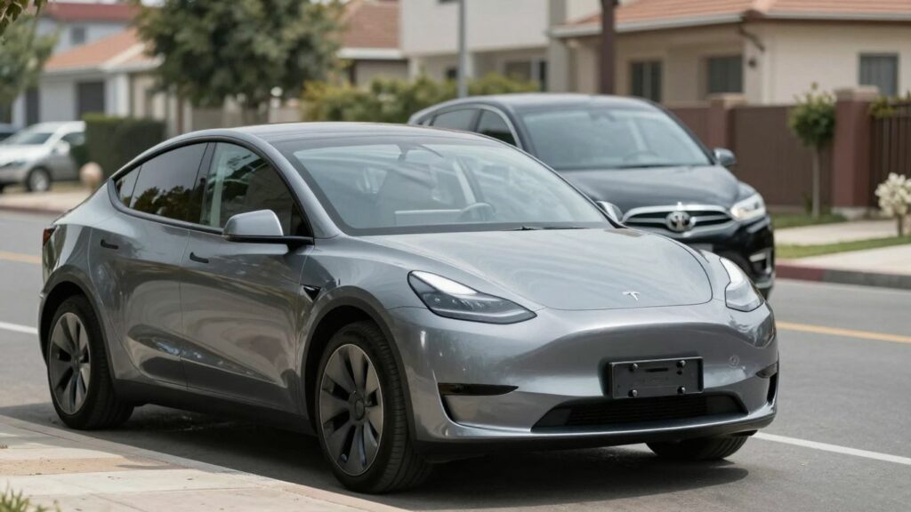 Tesla Model 3 and Model Y side-by-side.