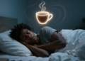 Person unable to sleep due to coffee.